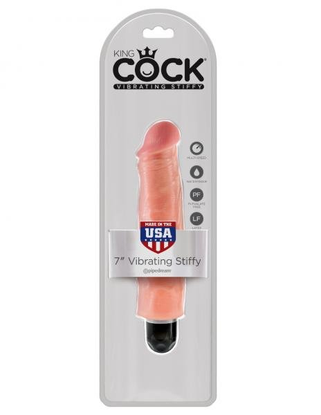 King Cock 7 inches Vibrating Stiffy Beige - Candysoyummy Adult Store