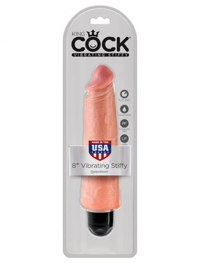 King Cock 8 inches Vibrating Stiffy Beige - Candysoyummy Adult Store