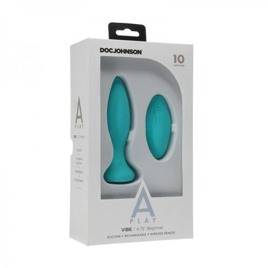 A-play Vibe Beginner Rechargeable Silicone Anal Plug With Remote Teal - Candysoyummy Adult Store