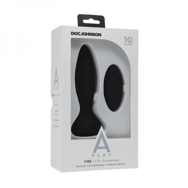 A-play Vibe Experienced Rechargeable Silicone Anal Plug With Remote Black - Candysoyummy Adult Store