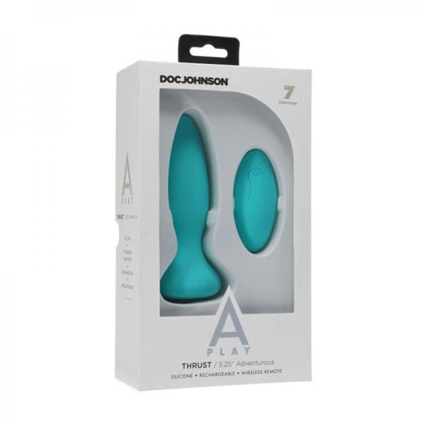 A-play Thrust Adventurous Rechargeable Silicone Anal Plug With Remote Teal - Candysoyummy Adult Store