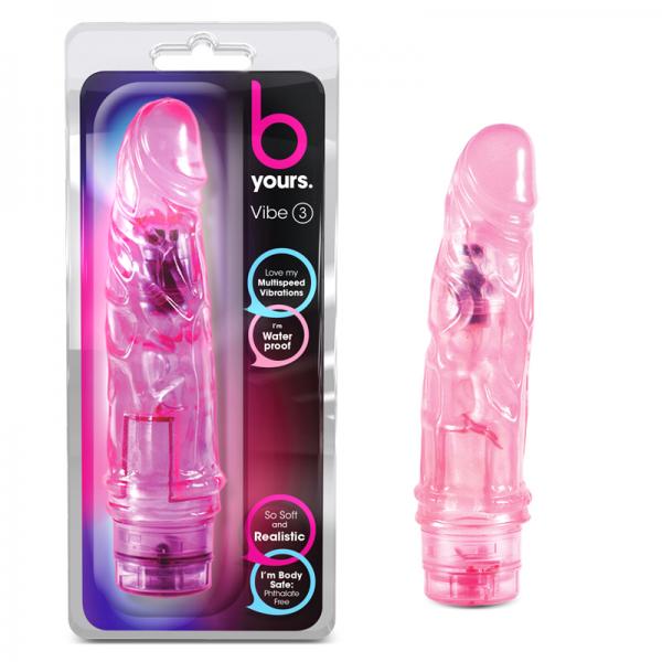 B Yours Cock Vibe 3 Pink Realistic Vibrating Dildo