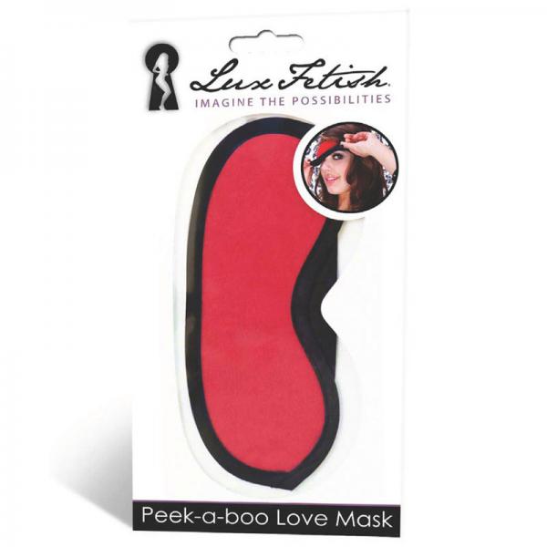 Lux Fetish Peek-A-Boo Love Mask Red O/S