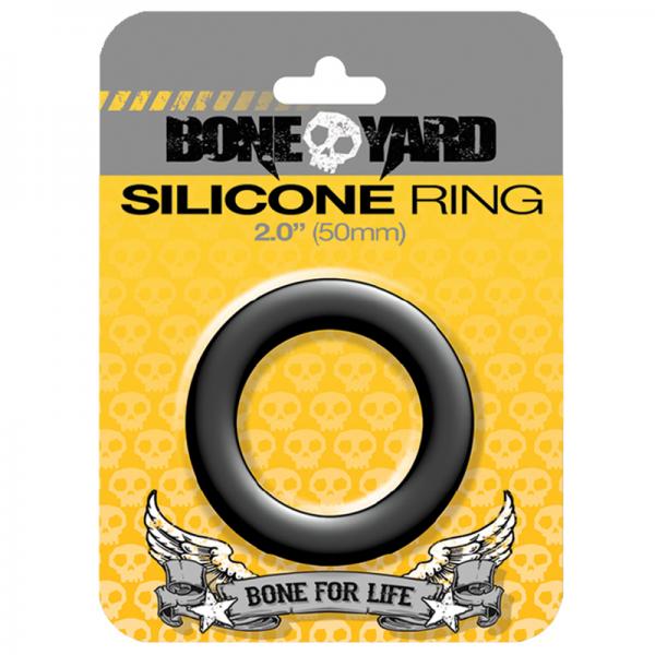 Boneyard Silicone Cock Ring 2 inches Black