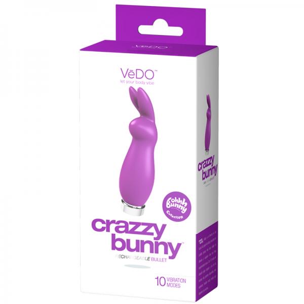 Vedo Crazzy Bunny Rechargeable Mini Vibe - Perfectly Purple