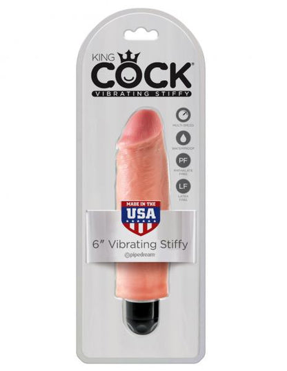 King Cock 6 inches Vibrating Stiffy Beige