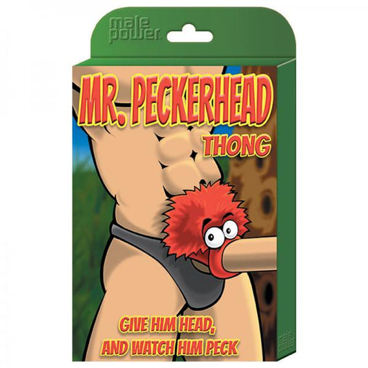 Male Power Novelty Mr. Peckerhead Thong Blk 1sz