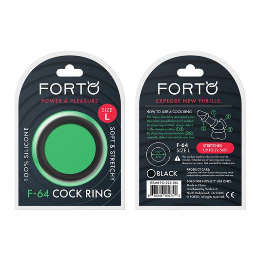 Forto F-64: 50mm 100% Silicone Ring Wide Lg Black